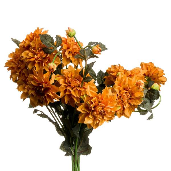 Wyld Haus Set of 3 Artificial Flowers Orange Dahlia Sprays