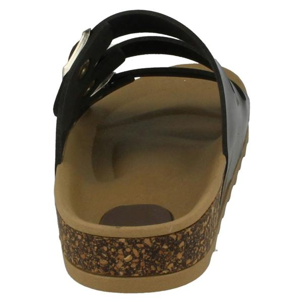 Spot On Ladies Spot On Three Buckle Mules