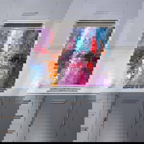 Warren Reed - Designer Vibrant Metropolis: A Palette Of Emotions Kitchen Splashback