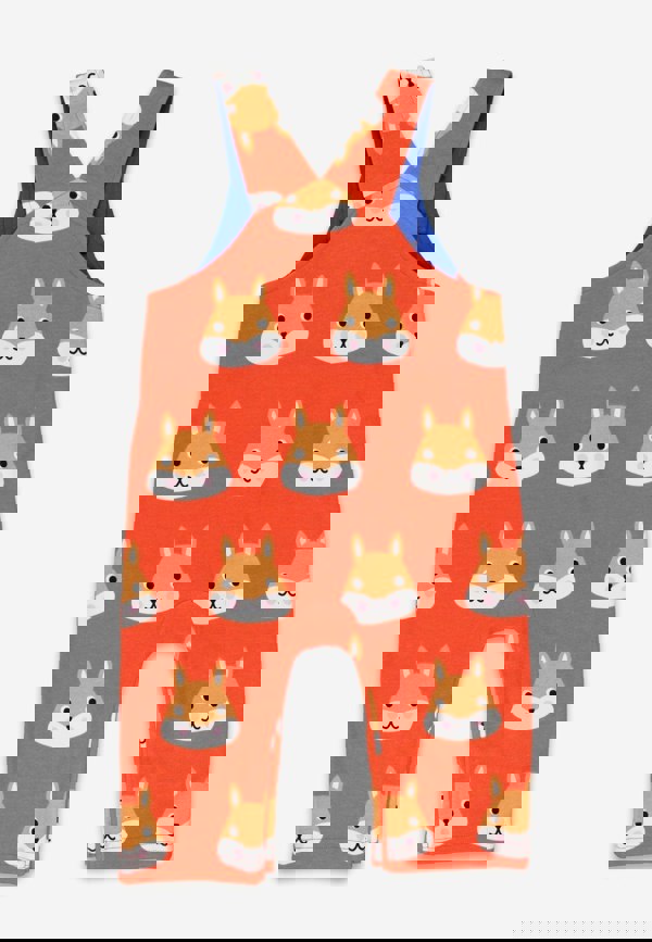 Organic Squirrel Print Dungarees - Toby Tiger