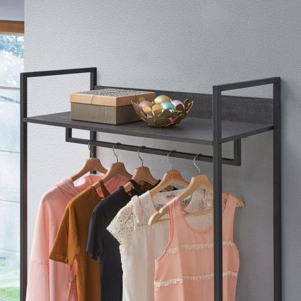Timber Art Design Zahra Bedroom Double Open Wardrobe 4 Shelves Furniture Storage Cupboard