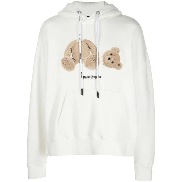 Palm Angels Bear-motif Hoodie   in  Light Brown