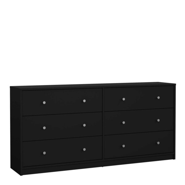 Wyld Haus Tainan Black Wide Chest 6 Drawers