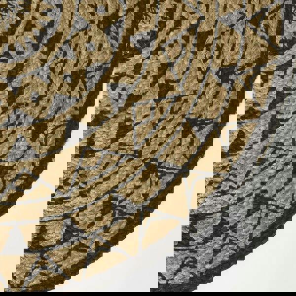 HOMESCAPES Natural & Black Mandala Braided Jute Rug