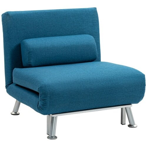 Wyld Haus Lavili Keno Linen Look Blue Single Sleeper Chair