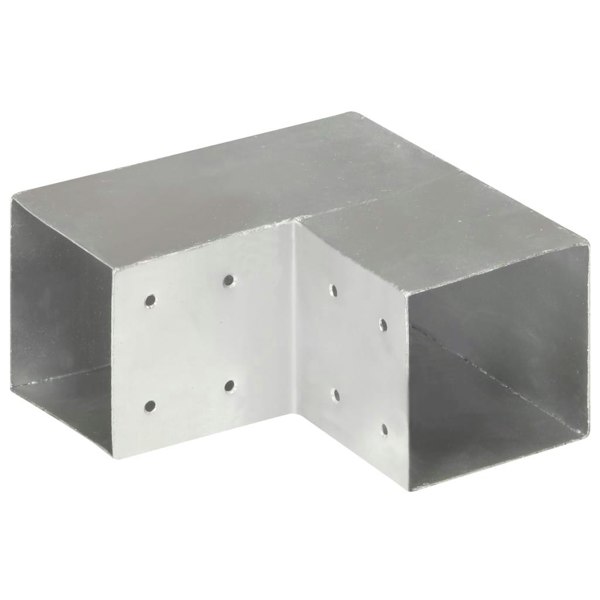 Berkfield Post Connectors 4 pcs L Shape Galvanised Metal 101x101 mm