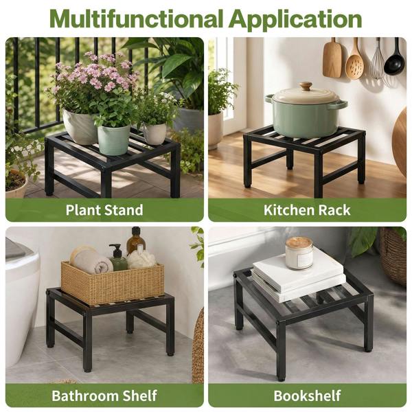 Levede Plant Stand Outdoor 3 Piece Set Carbon Steel Patio Garden Decor Black