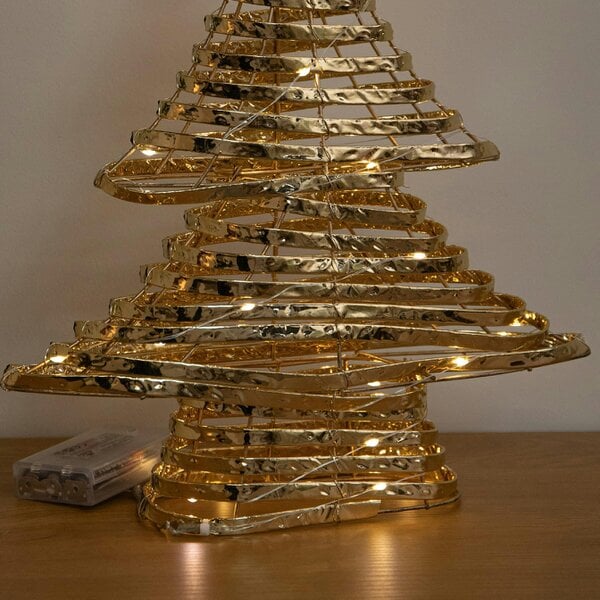 Samuel Alexander 39cm Gold Light Up Christmas Tree with 30 Warm White LEDs