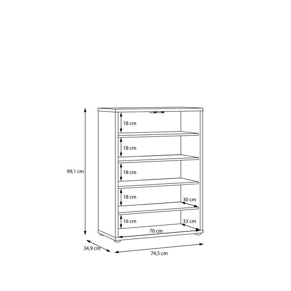 Furniture To Go Alice Springs Shoe Cabinet with 2 Doors Push-to-Open in Taupe