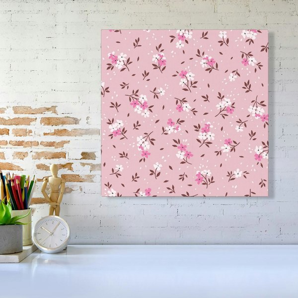 Warren Reed Pretty Pink Flower Pattern Canvas