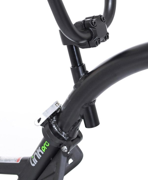 Close-up of Black Tag-along bike