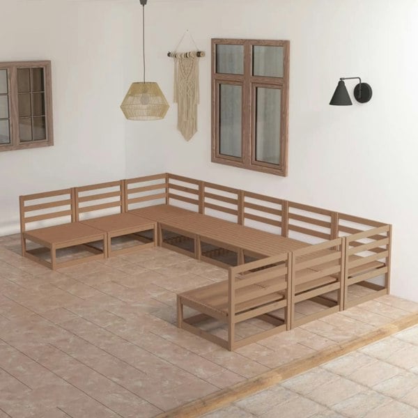 Berkfield 9 Piece Garden Lounge Set Solid Pinewood