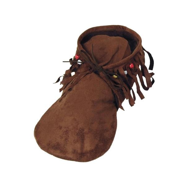 Bristol Novelty Mens Hippie Leather Moccasins - Brown - 