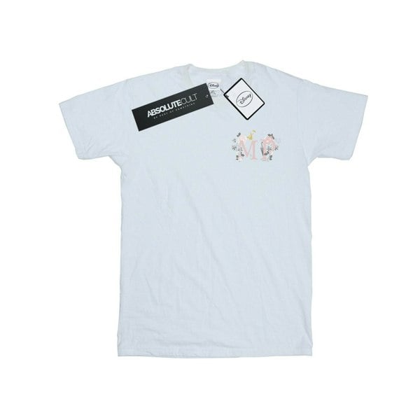 Disney Womens/Ladies Mary Poppins Letter Breast Print Cotton Boyfriend T-Shirt - White