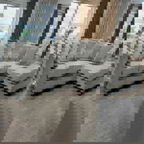 Furnishings For Less Casper Chenille Fabric Corner Sofa