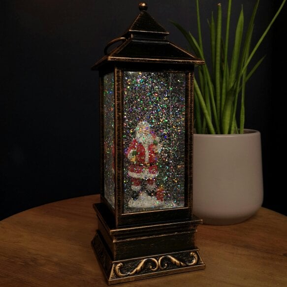 Samuel Alexander 28cm Battery Operated Light up SnowSwirl Santa Christmas Lantern Decoration