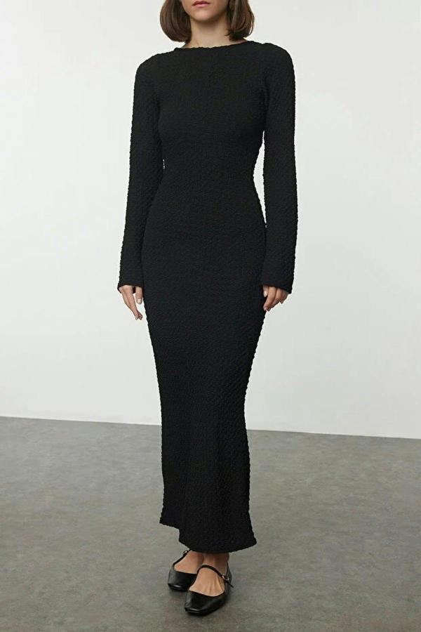 WOVCOR Textured Maxi Knit Dress