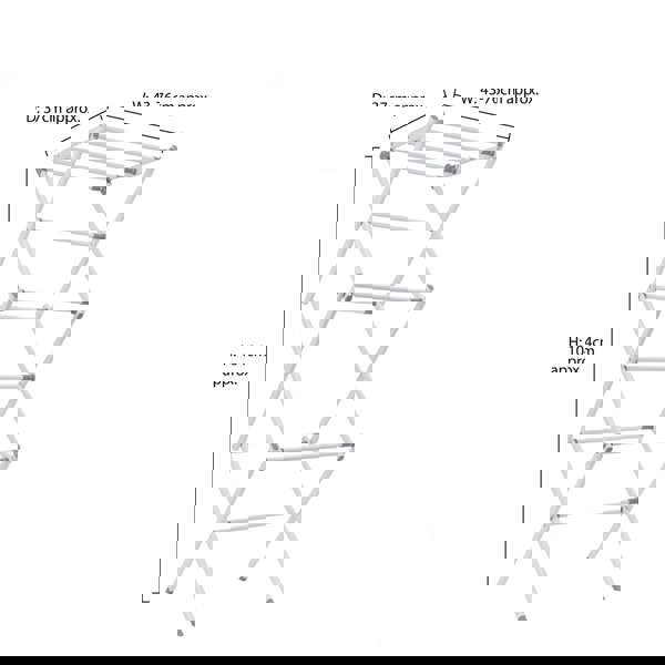 JVL Extendable 3 Tier Concertina Clothes Airer, White
