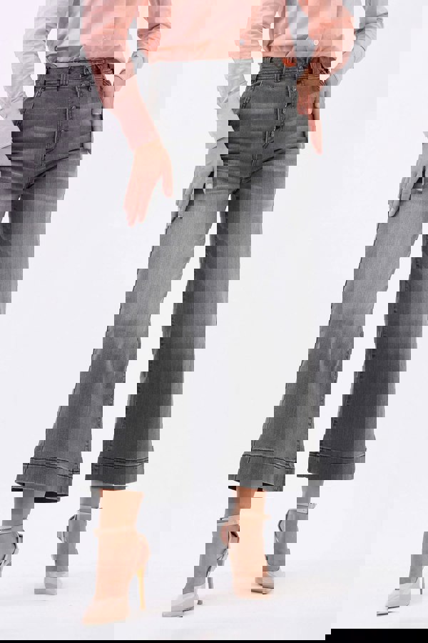 ENORSIA Womens Grey Wide Leg Culottes