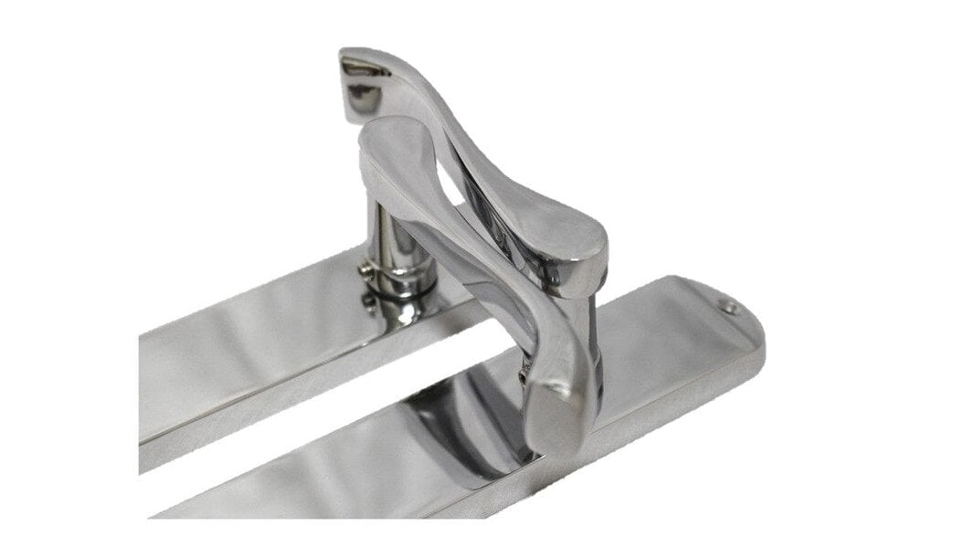 EDH Door Hardware Cadenza Door Handles on Backplate Chrome Scroll Latch Handle