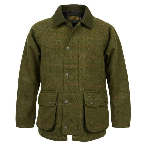 Olive green Men's Game Ascot Tweed Jacket with traditional shooting jacket design