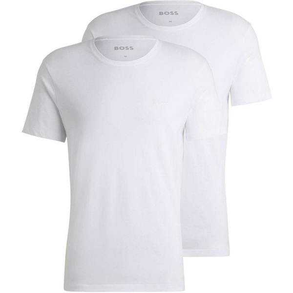 Boss Mens Cotton T-Shirt (Pack of 2) - White - 
