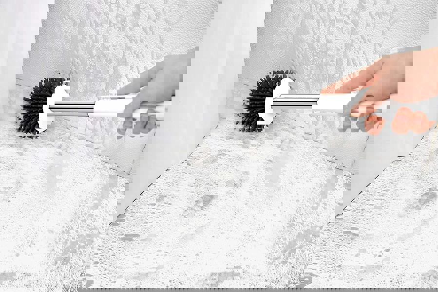 Nicoman Squircle White Toilet Brush & Holder With Silicone Head