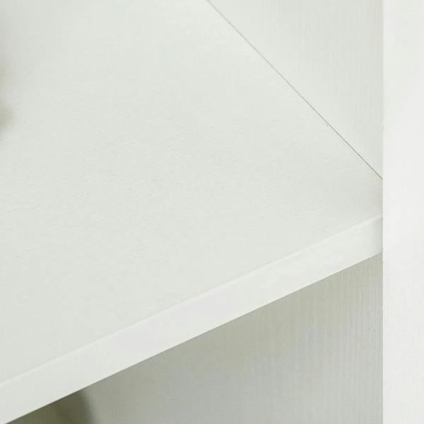White cabinet side panel with smooth finish and seam lines