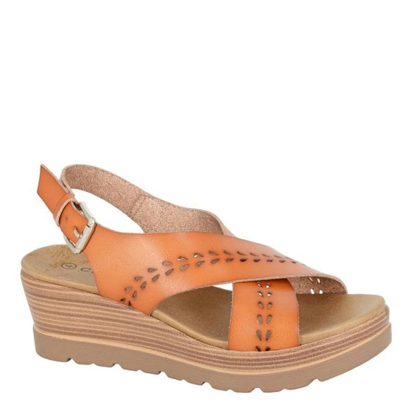 Cipriata Gavina Cross Over Buckle Slingback Platform Sandals