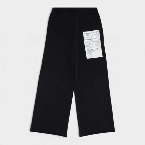 Maison Margiela MM6 Wide-Fit Distressed Unbrushed Jersey Sweatpants Black