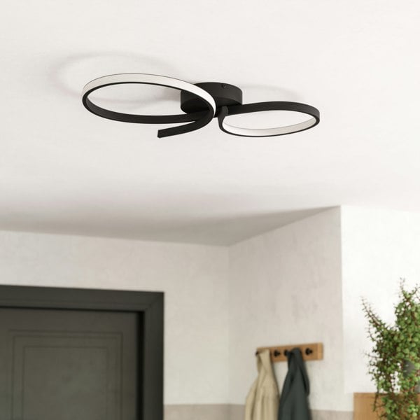 EGLO Serpins Black Aluminium And Steel Modern Ceiling Light