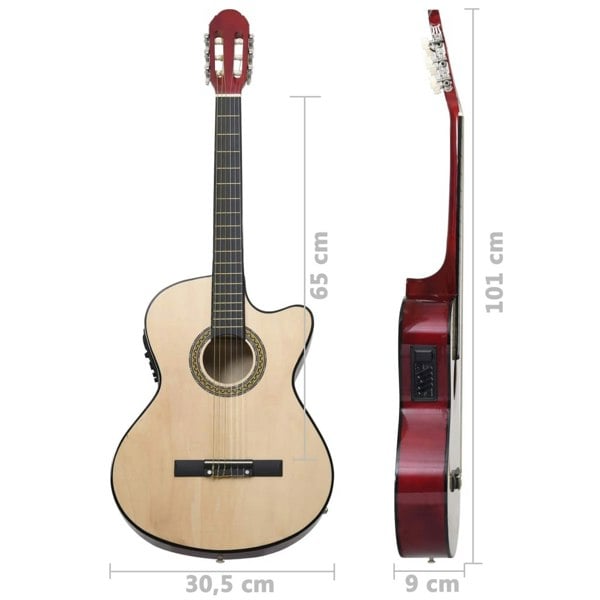 Berkfield Western Classical Cutaway Guitar with Equalizer and 6 Strings