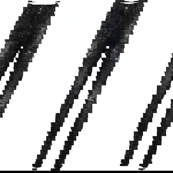 Dsquared2 Tidy Biker Jean Black Destroyed Denim Jeans