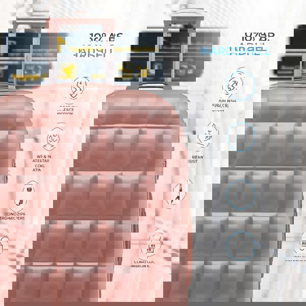 Flight Knight Set of 3 Hard Case Bubble Design Check-in Size Suitcases Hold Luggage