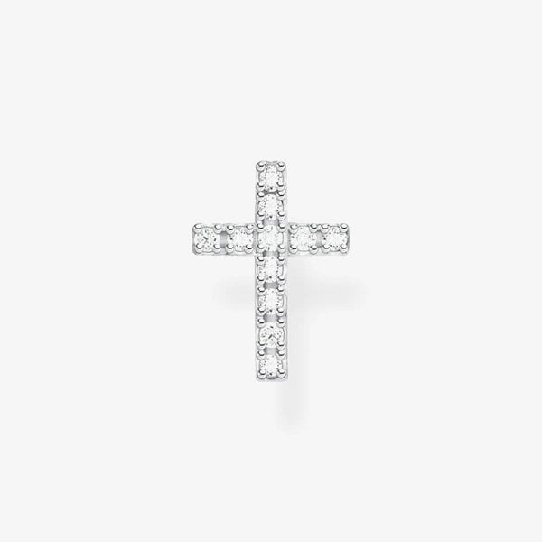 THOMAS SABO Silver Cubic Zirconia Cross Single Stud Earring H2131-051-14