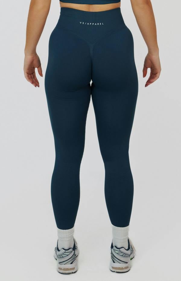 V3 Apparel Form Seamless Scrunch Sports Bra, Leggings & Shorts Set - Deep Turquoise