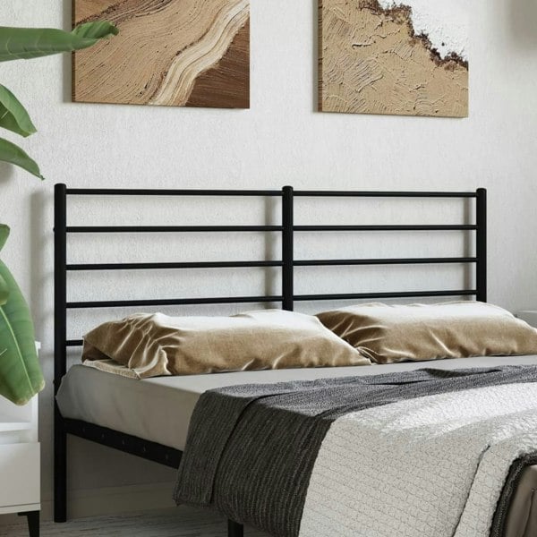 Berkfield Metal Headboard Black 120 cm