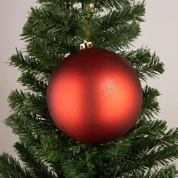 Shatchi 15cm Christmas Baubles Shatterproof Red Tree Decorations, 3 Pack for Festive Indoor and Outdoor Display