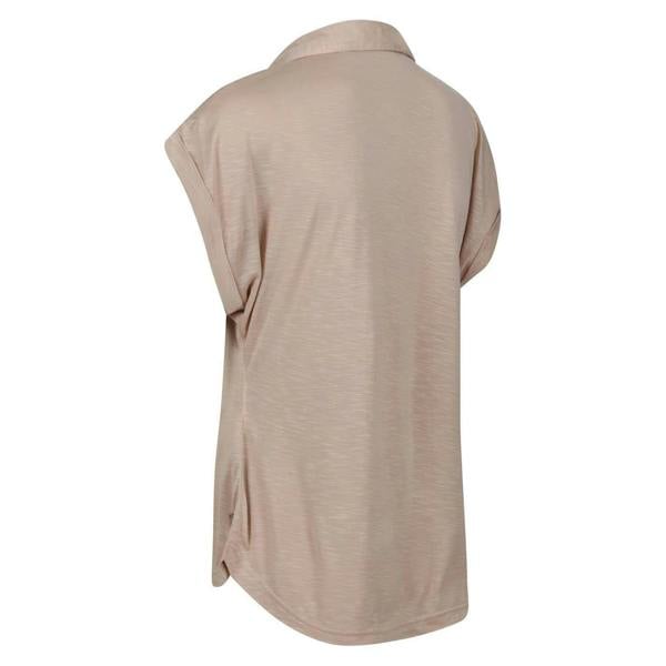 Regatta Womens/Ladies Plain V Neck Short-Sleeved Polo Shirt - Sesame - 