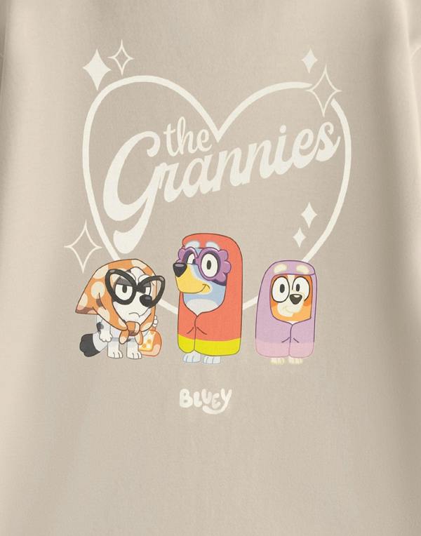 Bluey Mens Beige Grannies Short Sleeved T-Shirt