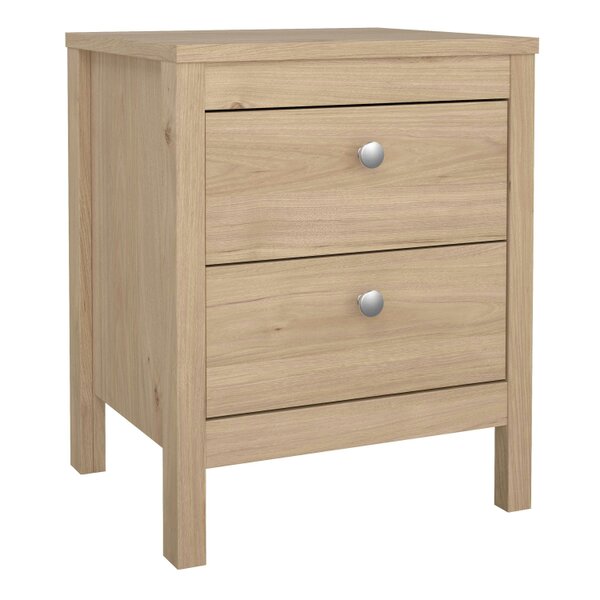 Wyld Haus Gossmere Bedroom Set Hickory Oak Effect Bedside Table + Chest of Drawers + Wardrobe