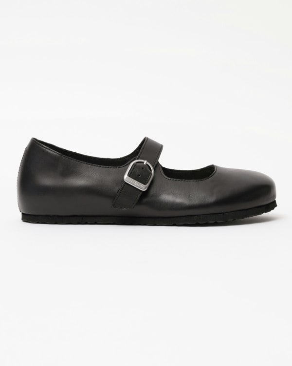 Birkenstock Santa Clarita Leather Womens Shoes - Black