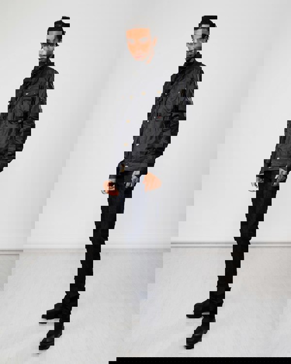 Belstaff Racemaster Mens Waxed Cotton Compact Field Jacket - Dark Navy