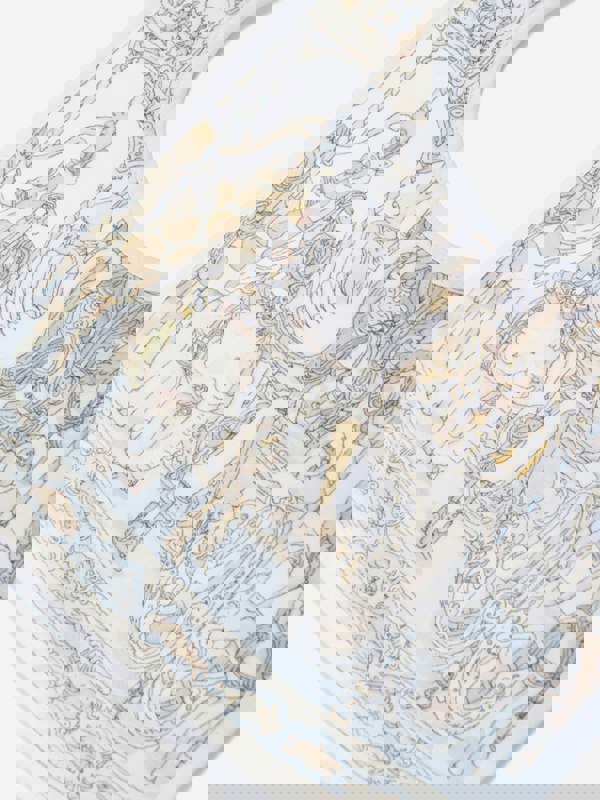 Atelier Choux Baby Boys Carousel Satin Bib in Blue