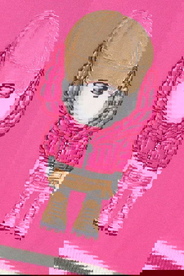 Moncler Enfant Girls Bear Print Sweatshirt in Pink