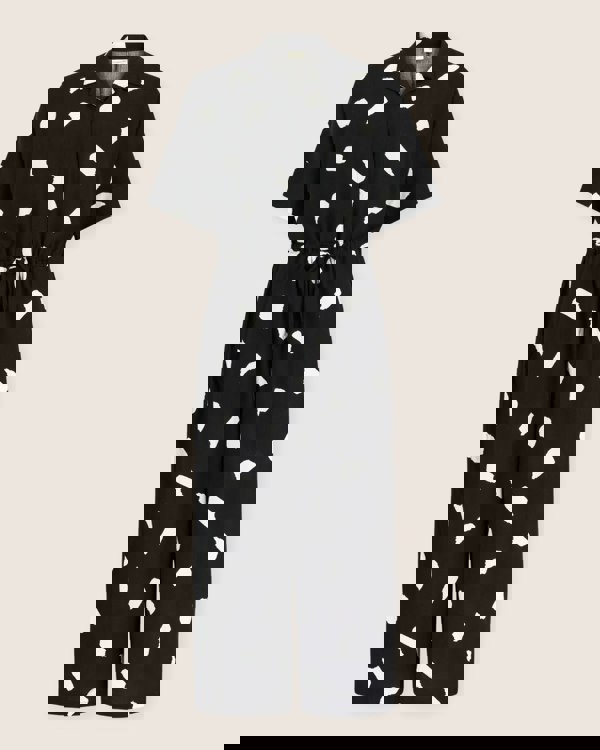 Iris Black Snow Blizzard Print Jumpsuit - image 2