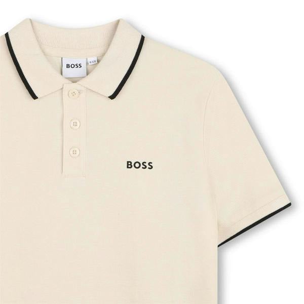 Boss Boys Logo Polo Shirt - Sand - 