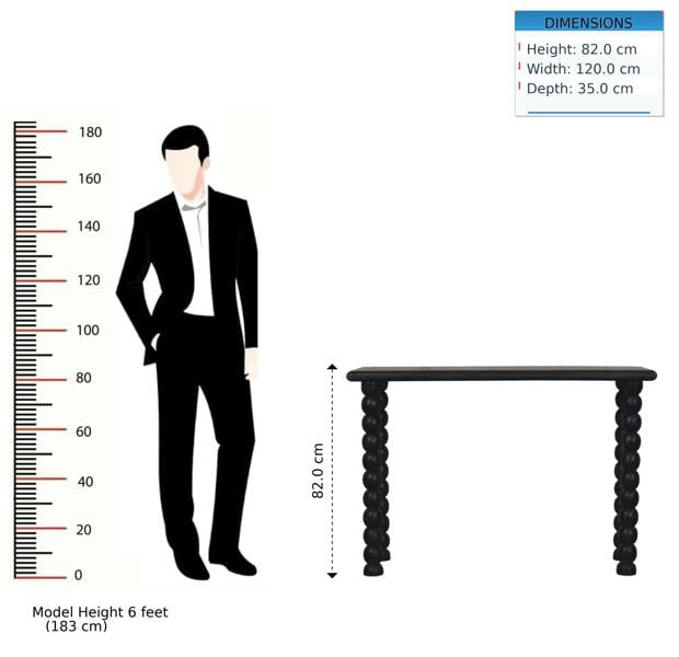 Artisan Furniture Solid Mango Wood Spindle Linear Console Dark brown