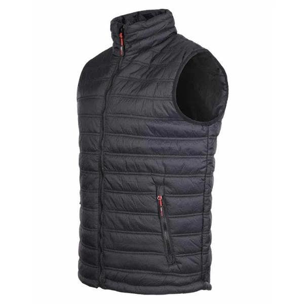 Black Quilted bodywarmer for men ideal fo wearing on a farm, construction site or builders.