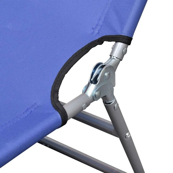 Berkfield Folding Sun Lounger Powder-coated Steel Blue